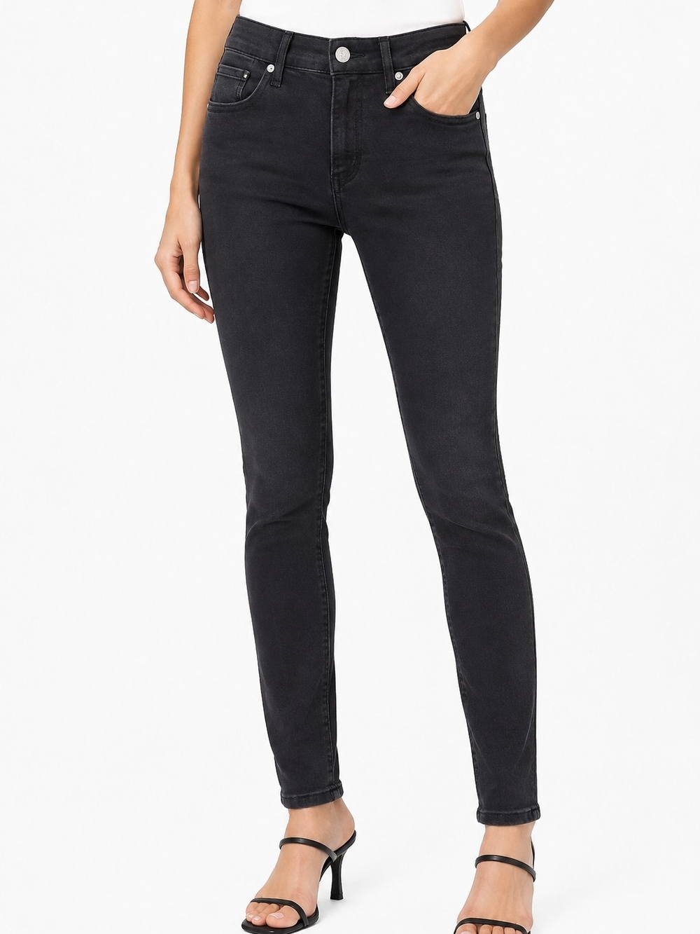 AGOLDE Filter Free High Rise Skinny Jeans Black Size 25 minimalistic chic